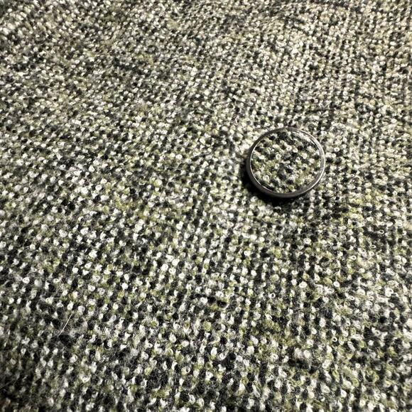 Talbots Green Gray Tweed Wool Blend Cropped Jacket Blazer Size 4 - Picture 2 of 9